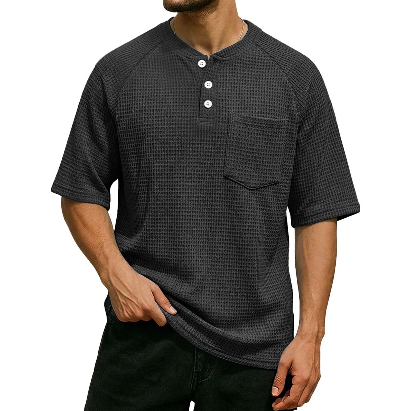 

Men s Casual Short-Sleeve -Weave Shirt L чёрный