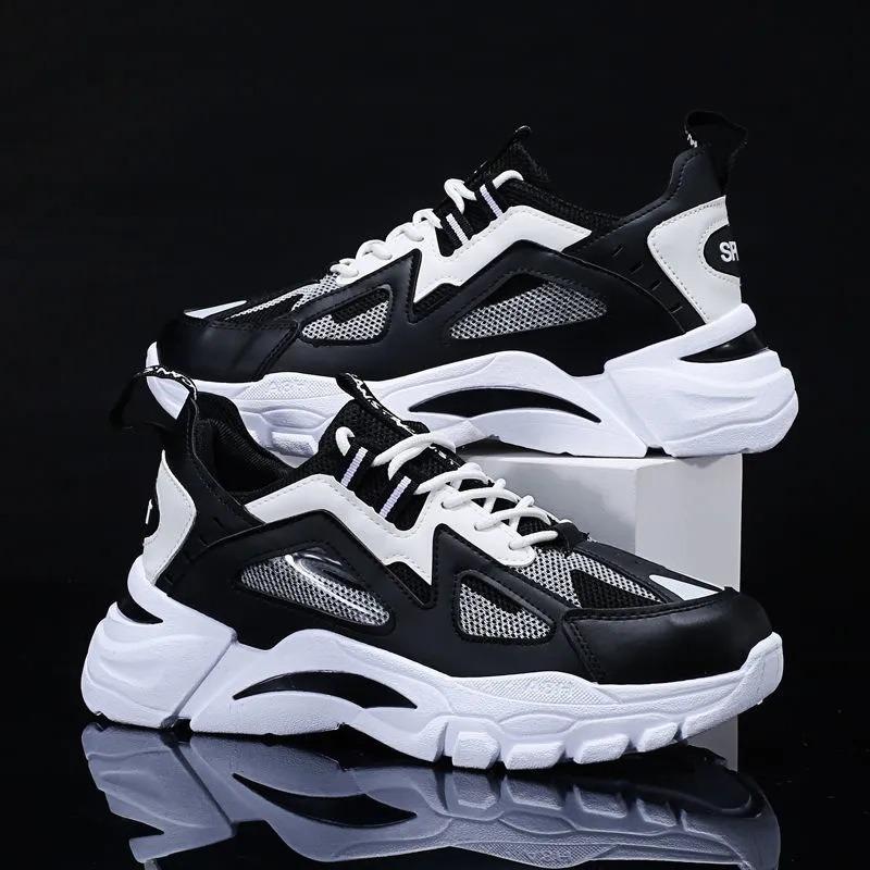 Men's Shoes Summer New Soft-soled Breathable Mesh Round Head Sports and Leisure Dad Shoes Light Shoes Men