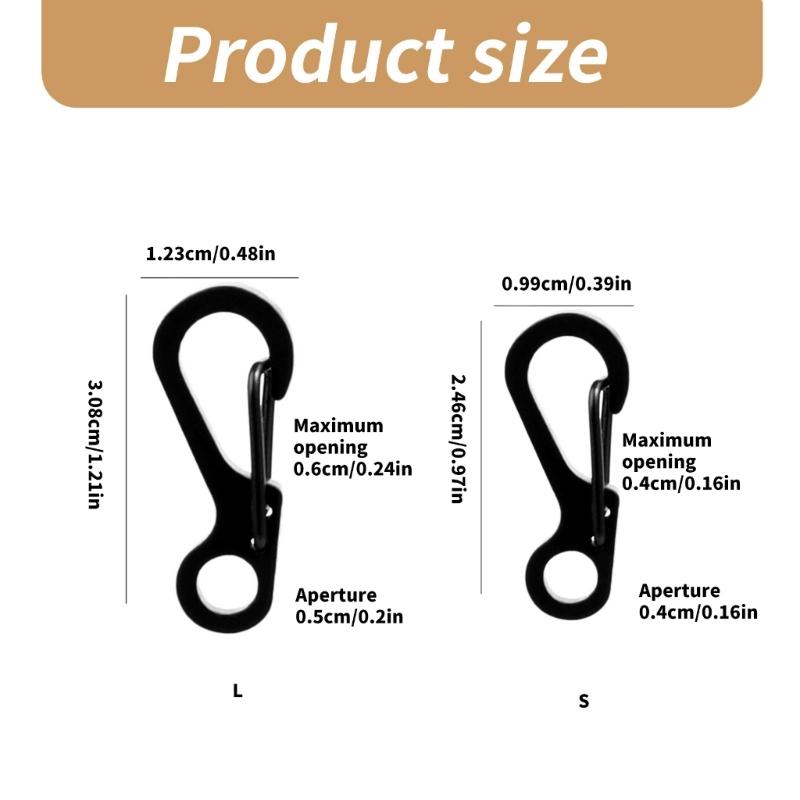 10Pcs Stainless Steels Keychain Carabiner Clasp Outdoor Paracord Carabiner Clip for Camping Traveling Hiking Keychains