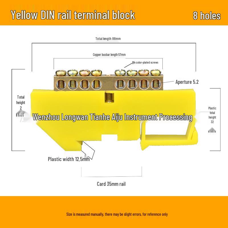 6-14 Hole DIN Rail Copper Busbar Distribution Box & Neutral Terminal Block