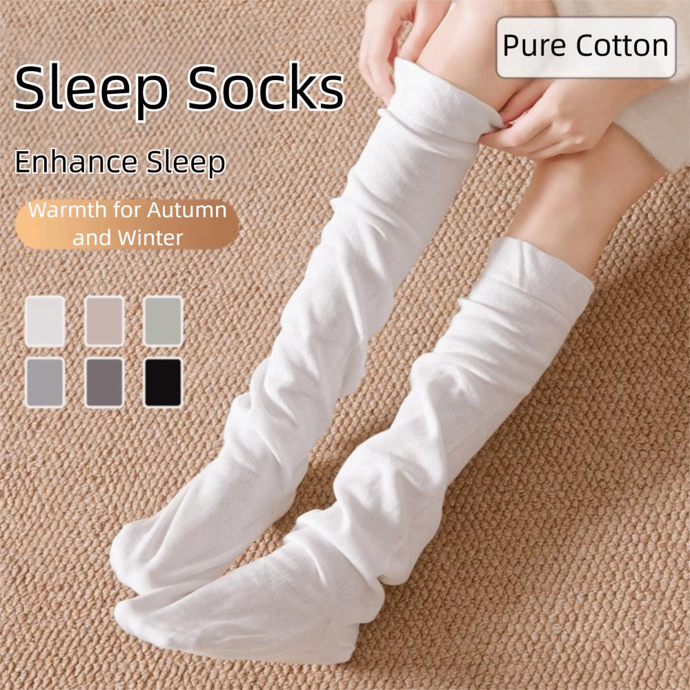 Non-Slip Bottom High Tube Sleep Socks Comfortable Fabric Leg Warmers  Postpartum Period