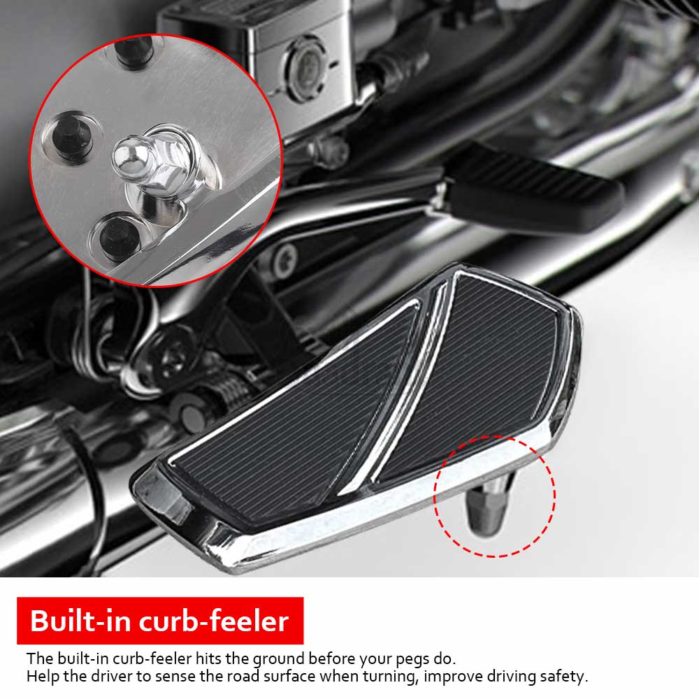 Motorcycle Chrome Driver Floorboards Pedal Rider Footboard Wide Footpegs Front Footrests For BMW R18 Classic R18 100 Years 2020+