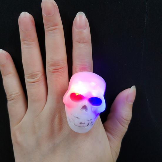 Halloween LED Rings, Light Up Finger Rings Toy for Kids Adults, Spooky Pumpkin Ghost Eyeball Luminous Rings for Party Favors Treats Goodie Bag Filler