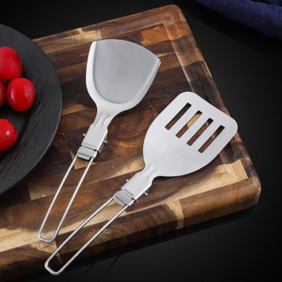 Stainless Steel Tableware Foldable Design Hollow Handle Portable Cookware Camping Hiking