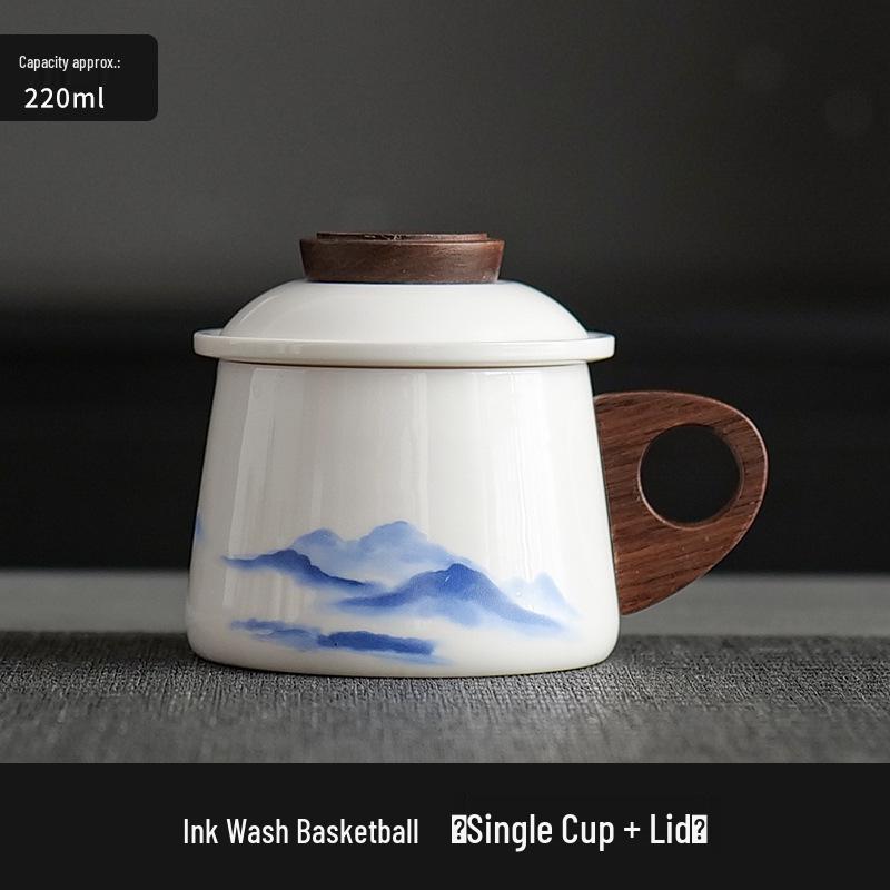 Exquisite Mutton Fat White Porcelain Tea & Coffee Infuser Cup for Home & Office