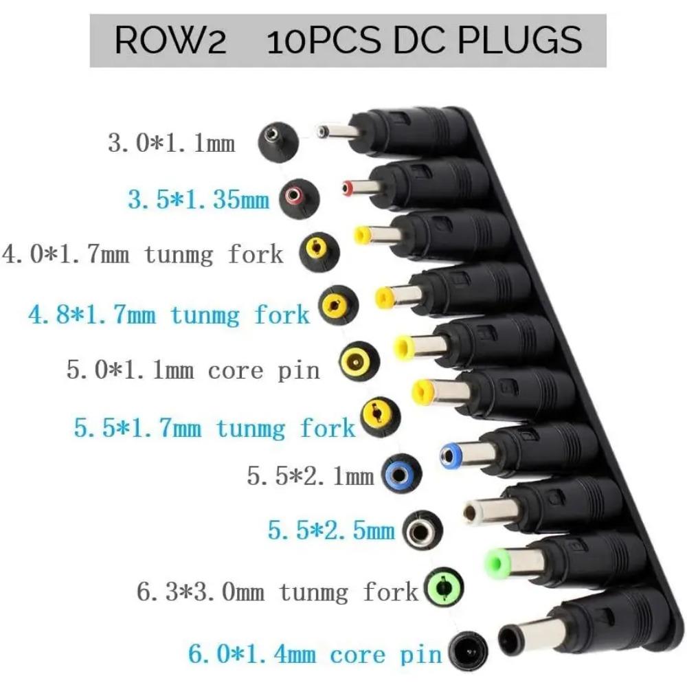 34 Pcs Universal Laptop Notebook DC Plug Set Jack Tips for 5.5 mm x 2.1 mm AC Power Adapter Connector Kits