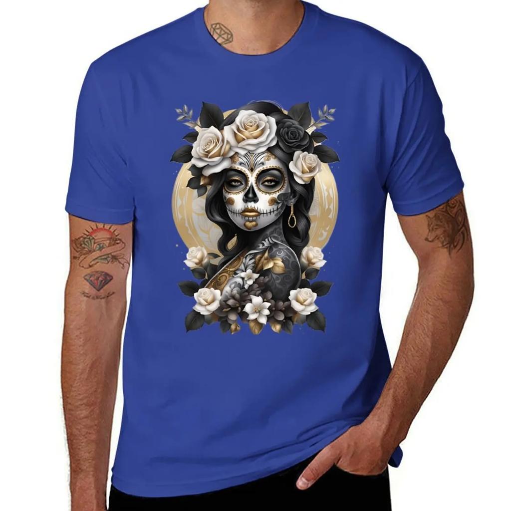 Catrina de Oro - Golden Catrina T-Shirt quick drying custom shirt cute clothes oversized graphic tee clothes for men