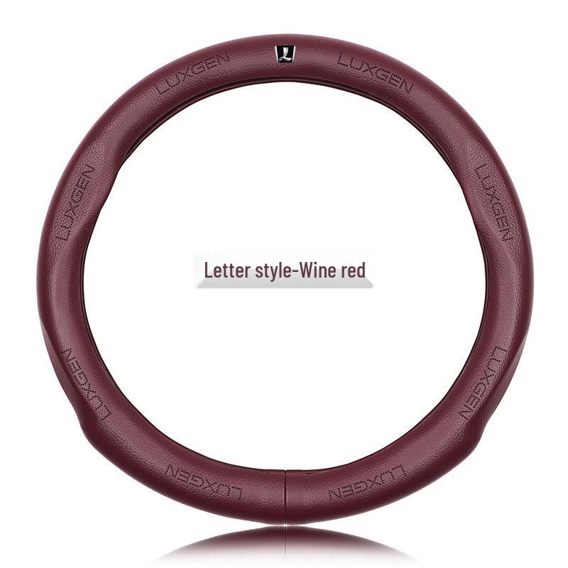 Genuine Leather Luxgen Steering Wheel Cover - Universal Fit for U6, Big 7, S5, U5, 7MPV, Na 5, Rui 3 Models