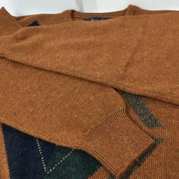 Pringle Argyle Knit Sweater Brown Size ML(USED)
