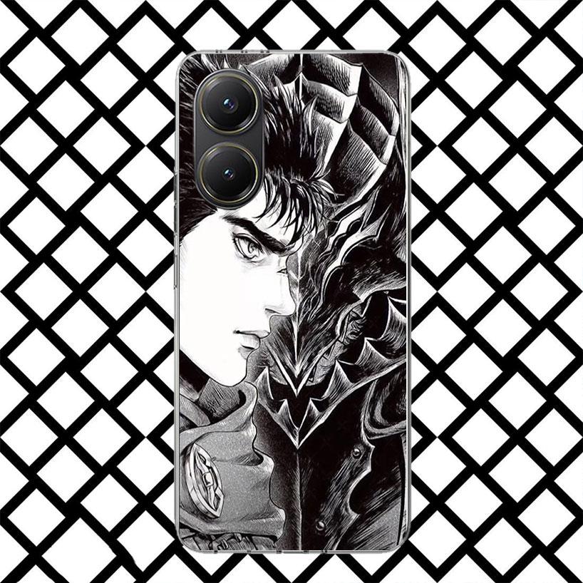 Black White G-Guts B-Berserks Phone Case for Xiaomi Poco F7 Ultra X7 X6 X5 Pro X4 Gt M8 M7 Redmi 15 15C 13 13C 12 12C Soft Cover