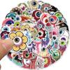 52 Horror Cartoon Eyeball Graffiti Stickers Decorate Suitcase Guitar DIY Waterproof Stickers