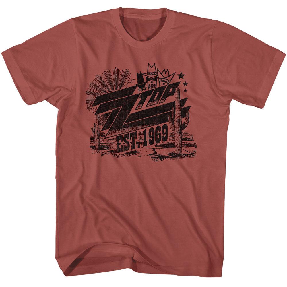 ZZ Top Est 1969 Antenna Sunburst Desert Scene Men T Shirt Rock Band Merch XXXXL