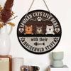 Creative Wooden Cat Welcome Sign - Fun Pet Lover Wall Decoration