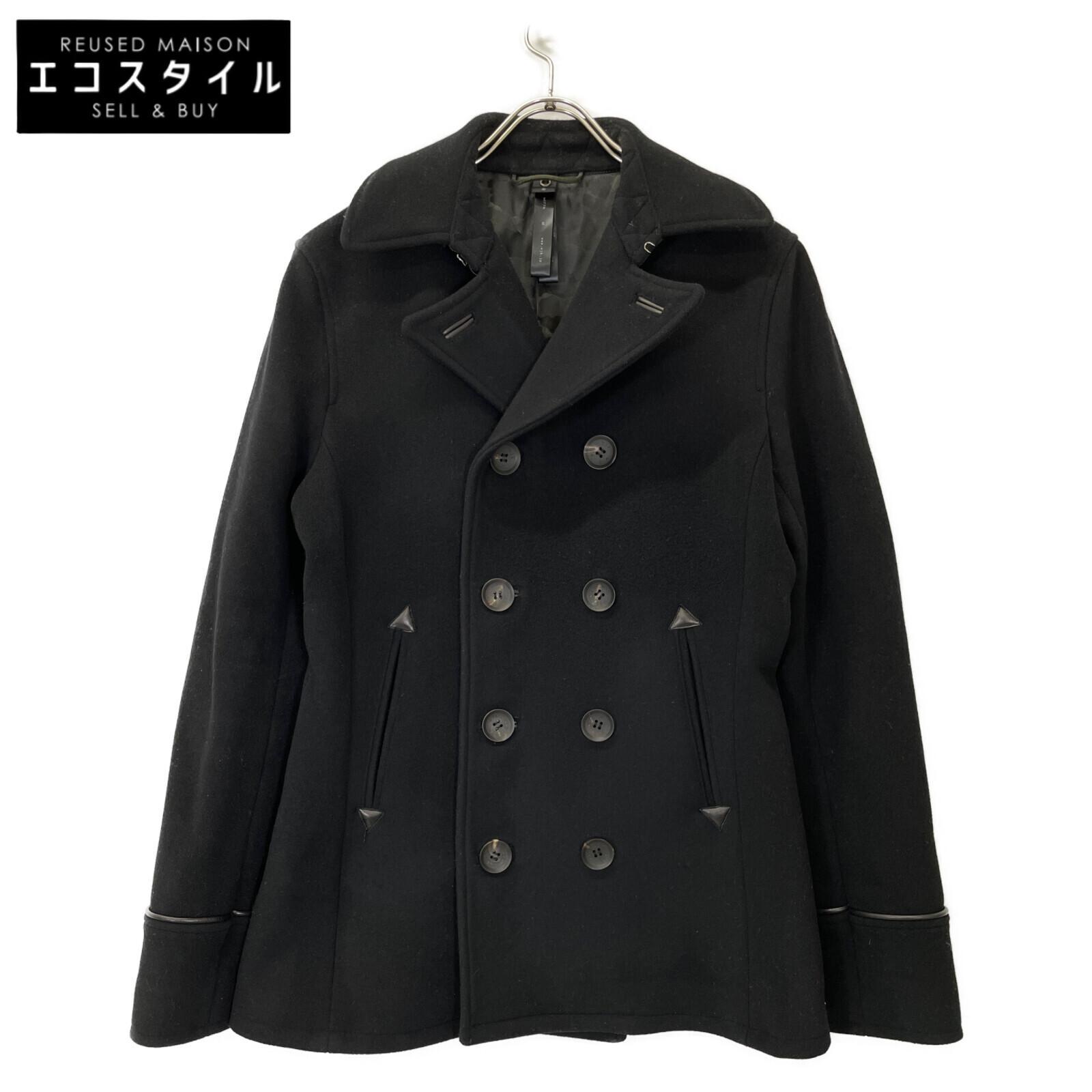 

WJK Black 1822 WI77h Melton Wool Peacoat coat M blackUsed