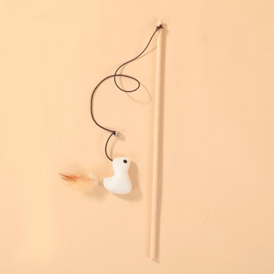 Funny Cat Stick Interactive Toy with Feather Lightweight Cat Teaser Wand Hunting Instinct Activation Cat Teaser Stick for Indoor Cats And Kittens