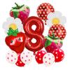 14Pcs Strawberry Fruit Balloons Fruit Themed Balloons Strawberry Latex Balloons Party Fruit Strawberry Theme Summer Party Decor