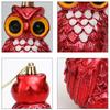 4Pcs Plastic Christmas Owl Pendant Electroplated Christmas Decoration  Party Ornaments