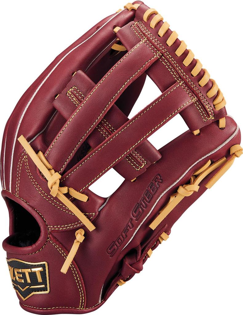 ZETT Soft Steer Baseball Bordeaux Brown X Pastel Brown Size 6 Glove, All-Around, Left-Handed Throw, (4032), (BRGB35540F)