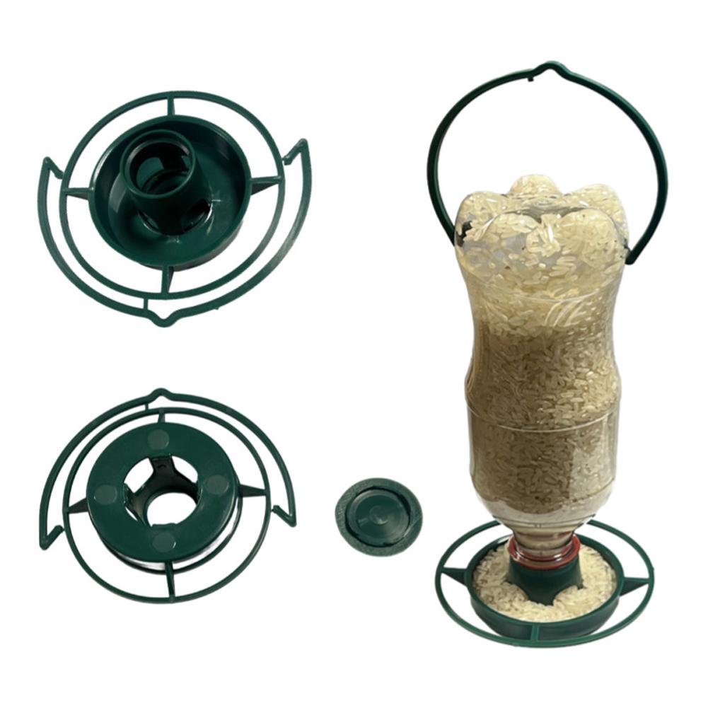 

Dark Green Portable Automatic Bird Feeder Plastic Hanging Tray for Outdoor Garden Balcony Feeding зелёный