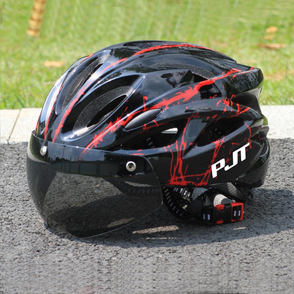 PJT Ultra-Light Bicycle Helmet Lightweight PC Shell & EPS Foam Construction Cycling Helmet MTB 18 Ventilation Vents Bike Helmet