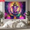 Buntes Lord Ganesha Yoga Meditation Wandteppich Hindu Gott Spirituelle Dekoration