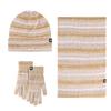 Wool hat scarf gloves 3-piece set warm and fleece cold striped grid gradual change scarf three-piece set