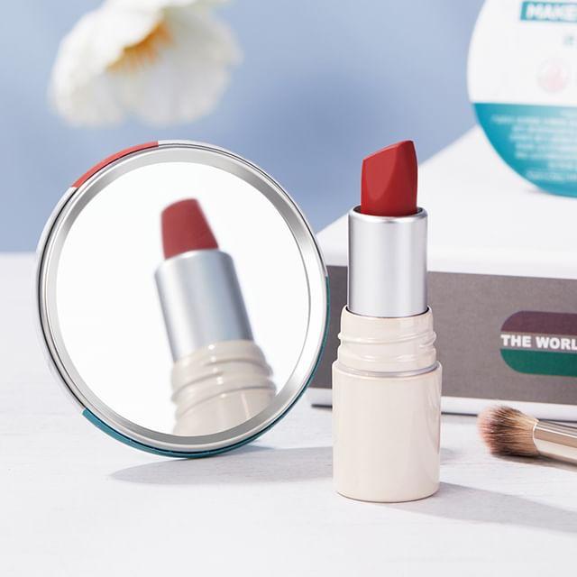 Stapi - Round Portable Makeup Mirror Blue & White