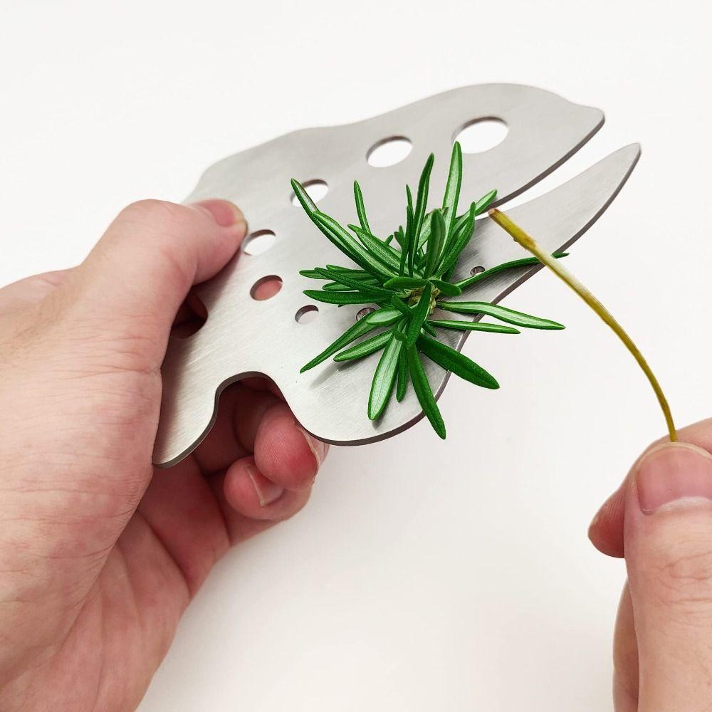 Stainless Steel Vegetable Leaf Separator 11-Hole Leaf Stripper Tool for Preparing Leafy Greens