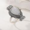 Vintage CopperColor Water Droplet Inlaid Imitation Moonstone Women's Ring Geometry Daily Wear Party Jewelry