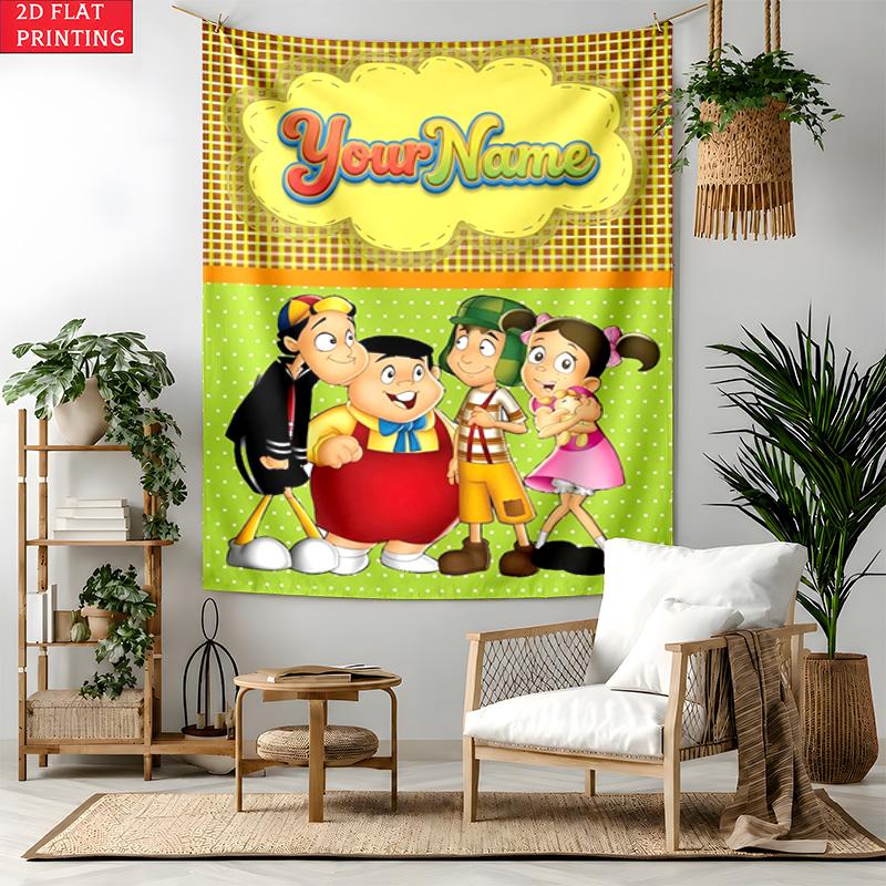 El Chavo Custom Name Tapestry Personalized Wall Art Hanging Bohemian Home Decor for Bedroom Dorm Living Room