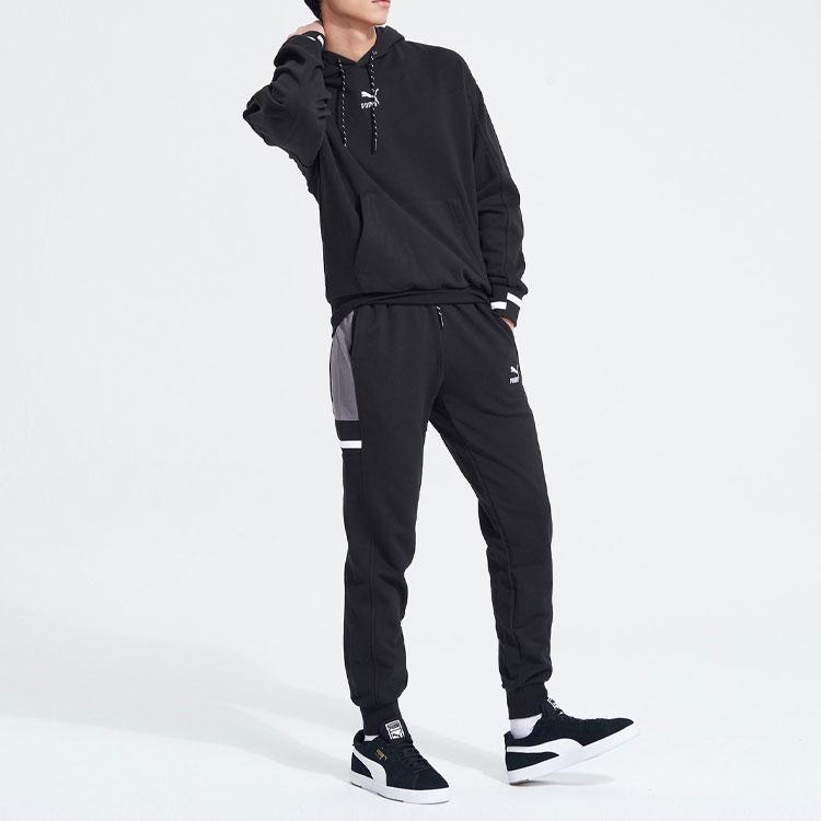 Puma Solid Color Casual Logo Print Hoodie Men Tops Black 533204-01