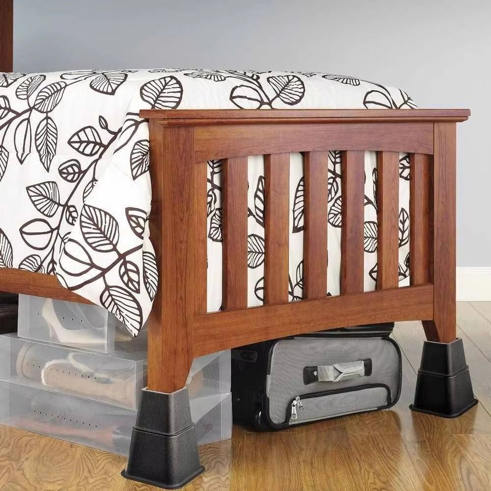 4Pcs Shock-Absorbing Bed Foot Pads Heavy Duty Table Lifters Stable Furniture Leg Risers  Chair Legs
