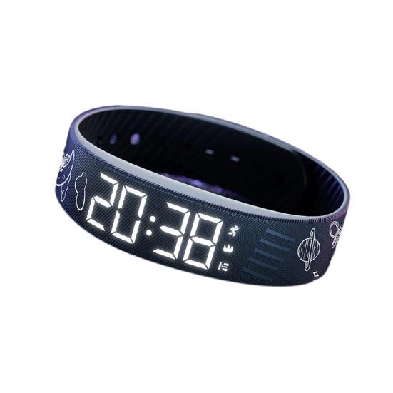 Fitness Alarm Clock Watch IP65 Waterproof Multifunctional USB Charging Digital Silent Vibration Wake-Up Sports Wristband