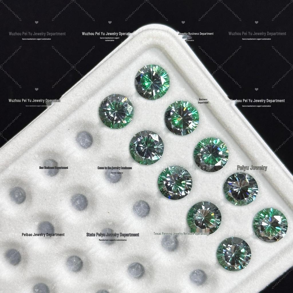Pendientes Redondos de Zirconia con Degradado de 6/8mm: Joyería Brillante para Uñas DIY con Diseño de Ocho Corazones y Flechas