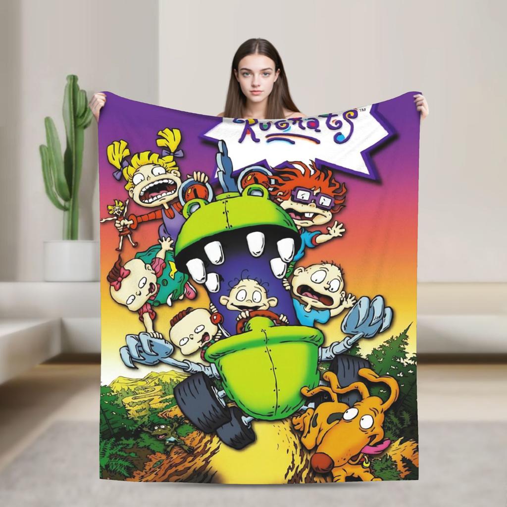 Soft Blanket Camping Rugrats Chuckie Finster  Throw Blanket  Flannel Bedspread For Bedroom Street Trend Sofa Bed Cover