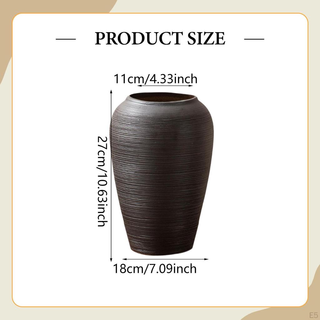 Vase for Flower Arrangements, Decorative Rustic Ceramic The Dining Table
