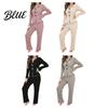 Long-sleeve Pajama Set Women's 2 Piece Long-Sleeve Top with Bow And High-end Sleepwear Long Pants Casual Fall Loungewear Pjs Cozy Nightwear