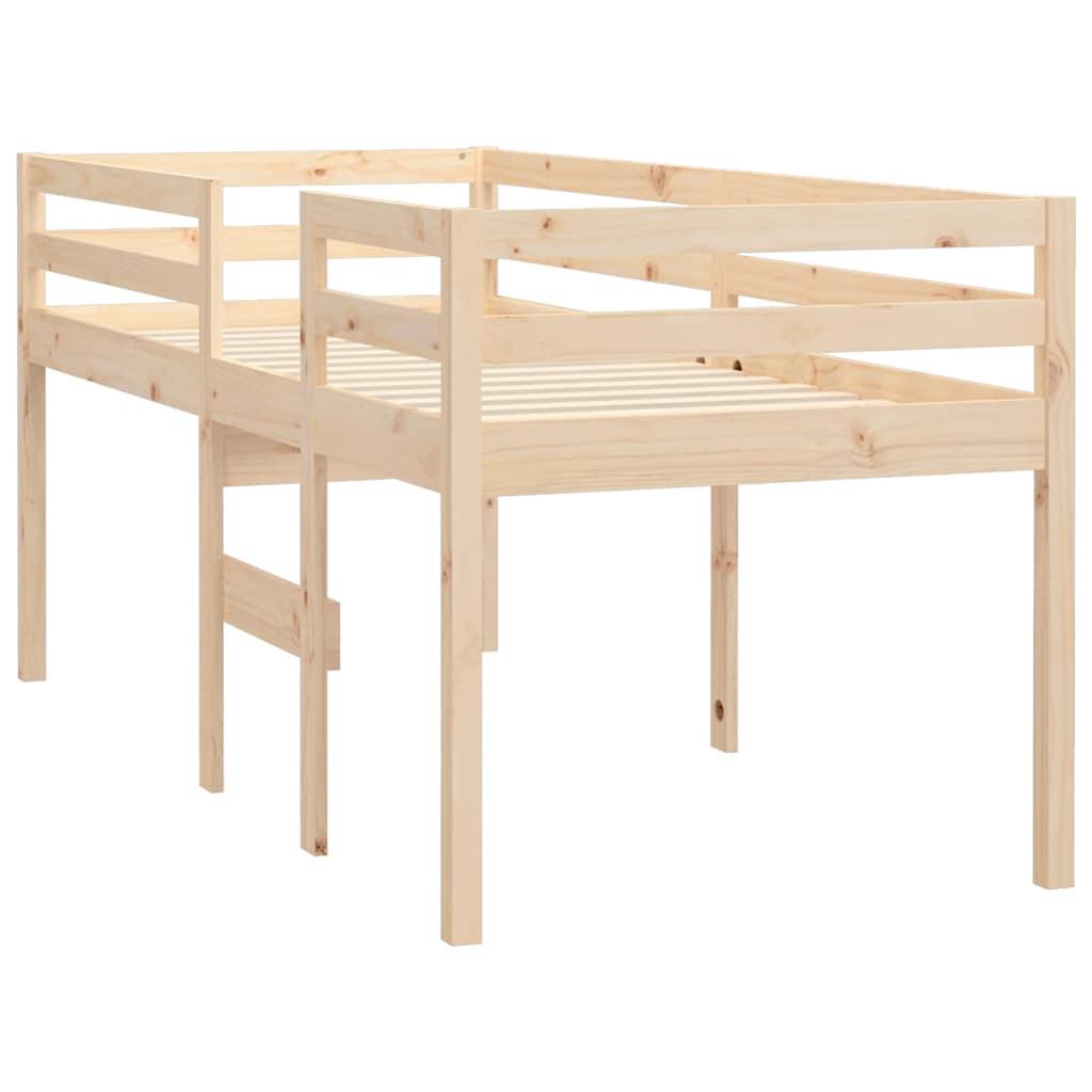 Vidaxl Letto Alto, 80X200 Cm, Legno Massello di Pino