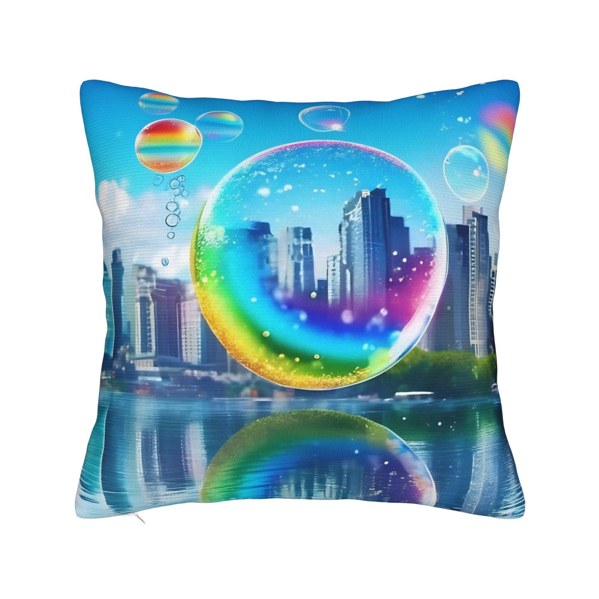 Housses de coussin carrées Symphony Dolphins Frutiger Aero Polyester Housse de coussin pour canapé Décoration amusante Housse de coussin 45*45 50x50cm