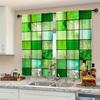 2-Panels Colored Square Glass Window Curtains   Distinctive Printed Curtains   Suitable for Gifting To Family and Friends
