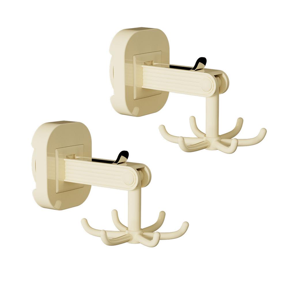 2 Pack Multifunctional 6 Claw Rotating Hook Suction Cups Swivel 360 Degree Hangers Wall Organizers Hanging Storage Rack