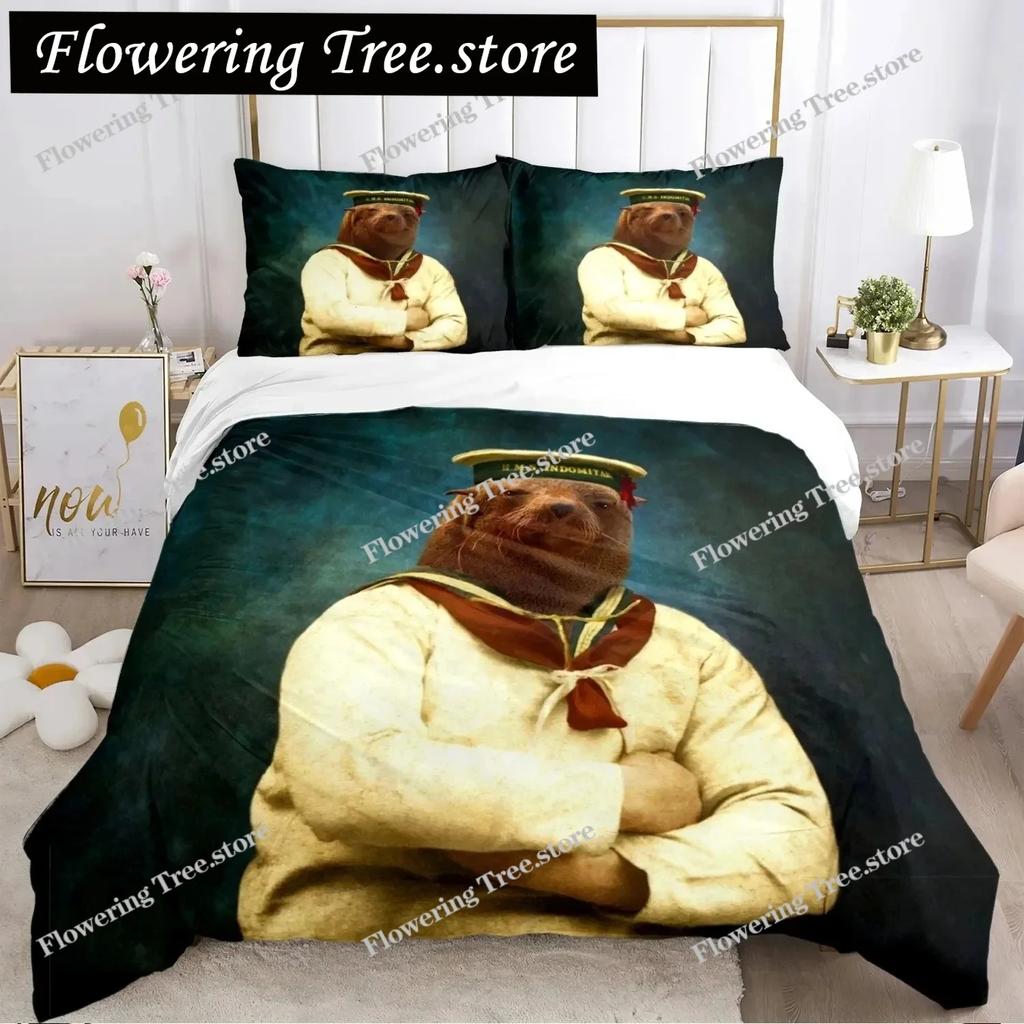 Funny Capybara Anime Duvet Cover Kawaii Animals Bedding Set Soft Quilt Cover Full Size For Boy Teens Bedroom Decoration