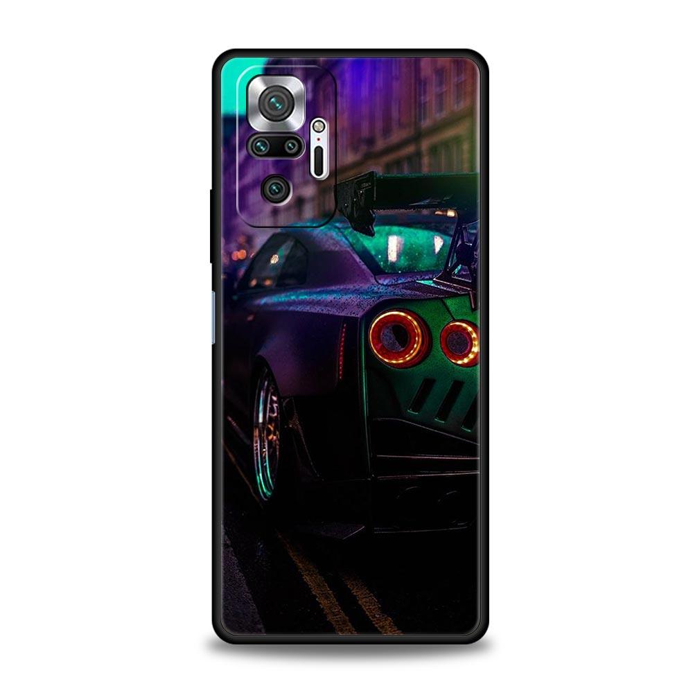Blue Red JDM Sport Car Phone Case For Xiaomi Redmi Note 14 13 5G 10 11 12 Pro Plus 4G 14C 13C 12C 10C Black Cover