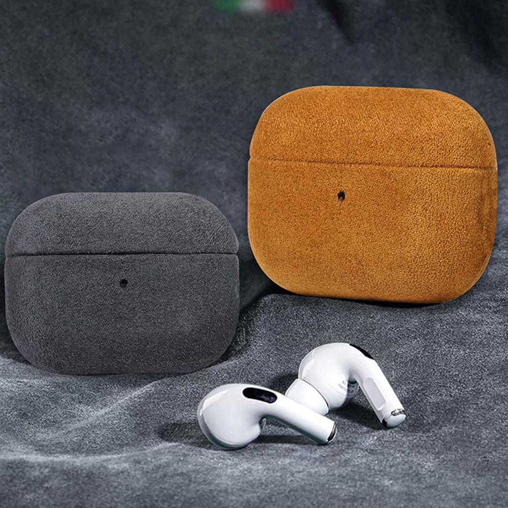 For Airpods Pro 2 Airpods Pro 3 Airpods 4 3 Case Retro Suede Leather Earphone Case Luxury Artificial Leather All Inclusive Case
