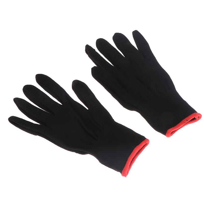 1წყვილი თმის ვარცხნილობის საწინააღმდეგო ცხელი ხელთათმანი ბრტყელი რკინის სითბოს მდგრადი თმის დახვევის ხელთათმანი