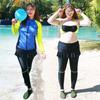 Women's Plus Size Two-Piece Quick Dry Snorkel & Diving Suit with Long Sleeves & Pants