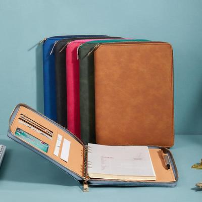 Creative Faux Leather Zipper Notebook and Notepad Set - Business A5/B5/A6 Meeting Record