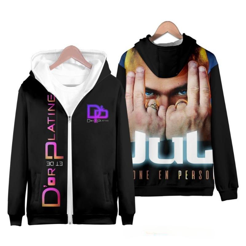 Rapper JuL 3D Print Hoodies Men Women Fashion Streetwear Oversized Sweatshirts Hip Hop Zipper Hoodie Male Tracksuit Man Clothing