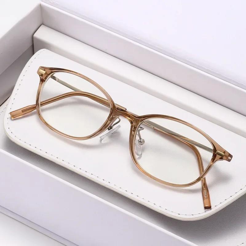 New Fashion Round Frame Women'S Presbyopia Glasses Ultra Light Neutral Retro Hd Personalized Comfortable Anti Blue Light Glasses