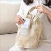 Bolsa de cosméticos de nailon de malla de gran capacidad para viaje, organizador, bolsas con cordón de malla informal plegable, paquete de cuerda, bolsa de lavado para natación con bolsillo